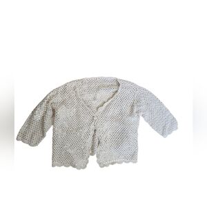 VTG Handmade No Tag Crochet Cottagecore Dainty Sweater Short Sleeve